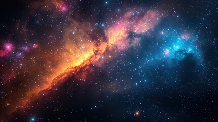 Fototapeta premium Stunning cosmic view showcasing vibrant nebulae and stars.