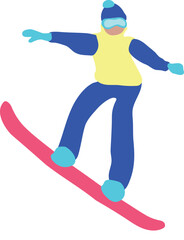 Obraz premium Cartoon Snowboarder vector illustration isolated on white background