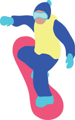 Cartoon Snowboarder vector illustration isolated on white background