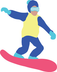 Cartoon Snowboarder vector illustration isolated on white background