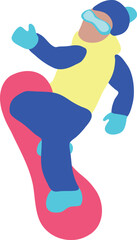 Cartoon Snowboarder vector illustration isolated on white background