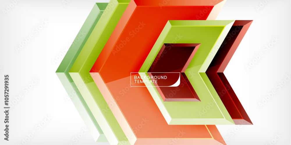 Poster vector 3d arrow techno design template
