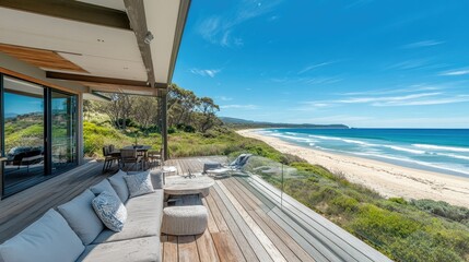 Contemporary Beach House with Scenic Ocean View