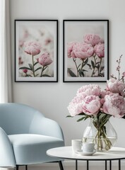 Pink Peony Prints.