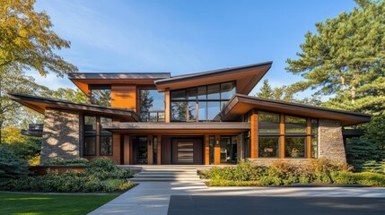 Elegant Modern Home Exterior View
