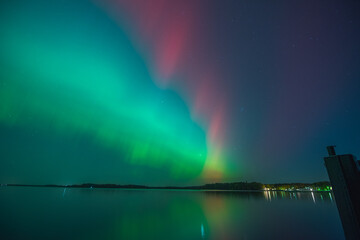 aurora over the lake
