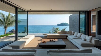 Fototapeta premium Elegant Two-Storey Residence with Stunning Ocean View