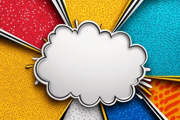 Vibrant Pop Art Speech Bubble: Comic Style Background with Colorful Halftone Patterns