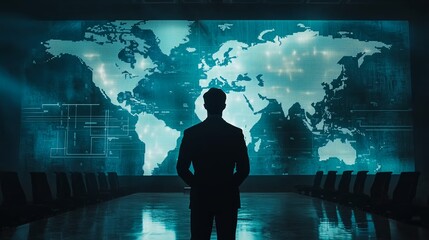 Business Professional Presenting Global Market Insights