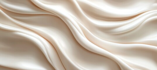 Obraz premium Flowing Off-White Silk Fabric Background, Luxurious Satin Texture, Elegant Design Element