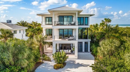 Fototapeta premium Modern Coastal Home with Spacious Design