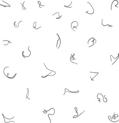 The canvas is filled with individual imaginary symbols, similar to letters or ancient signs.