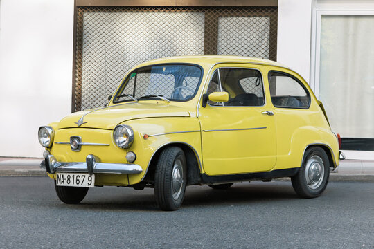 Urnieta, Spain-October 5, 2024: 1963 SEAT 600 on city streets