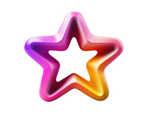 vibrant, colorful star shape with smooth gradient of pink, purple, and orange hues, creating modern and artistic design