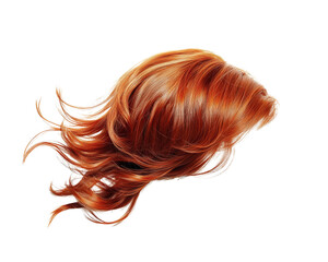 vibrant, flowing red hairstyle with soft curls and waves, showcasing rich color and texture. Perfect for fashion or beauty themes