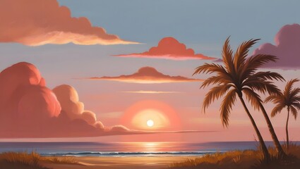 Obraz premium sunset on the beach