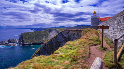 Vidio Cliffs Path, Cantabrian Sea, Surroundings of the Cabo de Vidio Lighthouse Path, Cudillero, Principado de Asturias, Spain, Europe