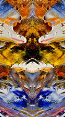 Abstract background art . Ethnic pattern. Mixtures of oil paint. Trendy hand painting canvas. Wall decor and Wall art prints Idea. 3D Texture. Art object