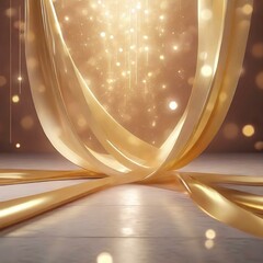 ゴールドの高級感あるステージ　商品モックアップ