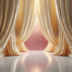 ゴールドの高級感あるステージ　商品モックアップ