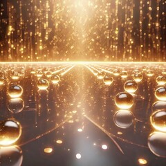 ゴールドの高級感あるステージ　商品モックアップ