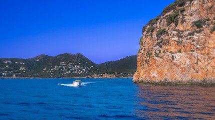 Fototapeta premium Cap Vermell, Capdepera Sea Coast, Capdepera Municipality, Mediterranean Sea, Mallorca, Balearic Islands, Spain, Europe