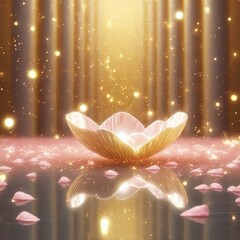 ゴールドの高級感あるステージ　商品モックアップ