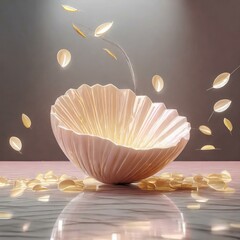 ゴールドの高級感あるステージ　商品モックアップ