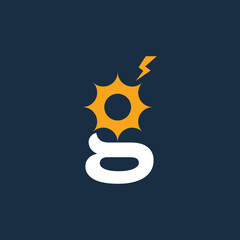 Letter G Solar Sun Energy Logo