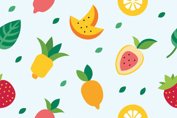 seamless pattern with fruits