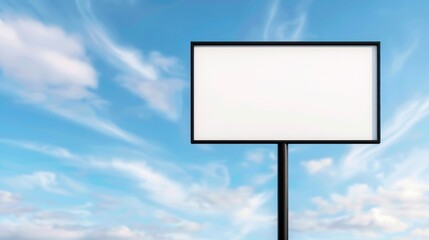 Fototapeta premium A blank billboard stands against a clear blue sky, providing a space for advertisement or messaging with no current content displayed.