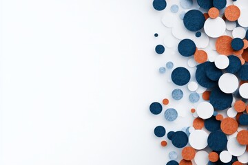 Fototapeta premium This image features a composition of overlapping circles in various colors and sizes, creating a visually pleasing pattern with a minimalistic and modern aesthetic.