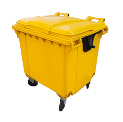 yellow garbage bin trash container