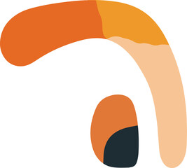 Minimalist Abstract Orange Beige Illustration with Organic Shapes in Boho Modern Art Style for Printable Wall Decor