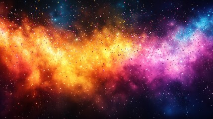 Fototapeta premium A vibrant cosmic scene filled with colorful nebulae and stars.