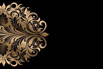 Golden background. Design template for invitation, web, banner, birthday, wedding, business card.