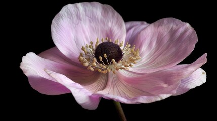Naklejka premium An Anemone hupehensis Bowles pink flower.