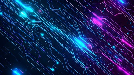 Fototapeta premium Abstract Futuristic Neon Circuit Board Background