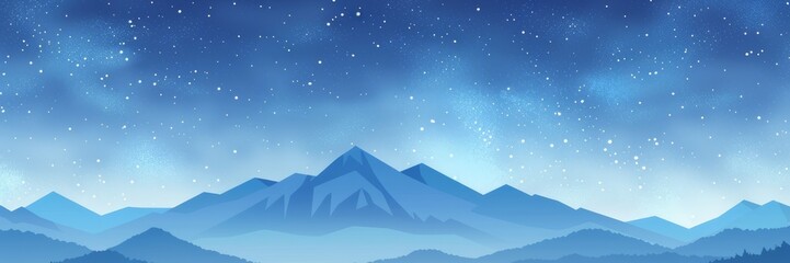 Obraz premium mountain view in blue gradient color. copy space