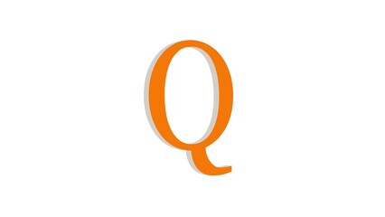 3d Q letter logo loopable brown color white background