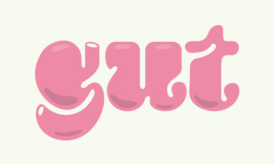 Fun healthy gut text design