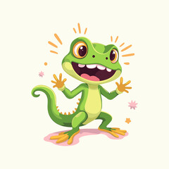 Energetic Green Gecko mascot logo