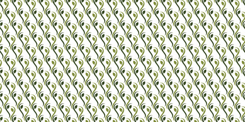 Seamless pattern with dark green and light green leaf branches
