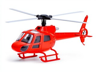 A bright red toy helicopter designed for children's play and imagination.