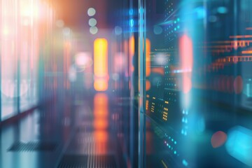 Server room, Data Center. Big Data Storage. cloud computing technology. Neural network ai generated art