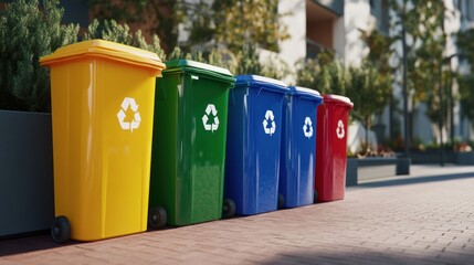 Recycling Bins in Urban Setting