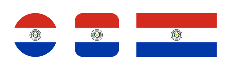 Obraz premium Paraguay flag icon set