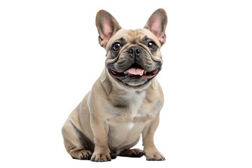 Fototapeta premium French Bulldog Sitting on White Background