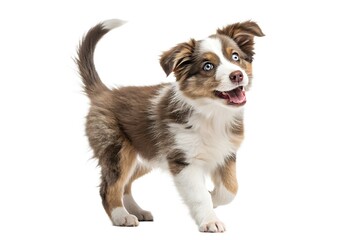 Fototapeta premium Playful Bichon Frise Puppy on White Background