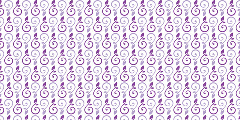 Seamless pattern with curved leaves in dark purple and light purple, perfect for your design